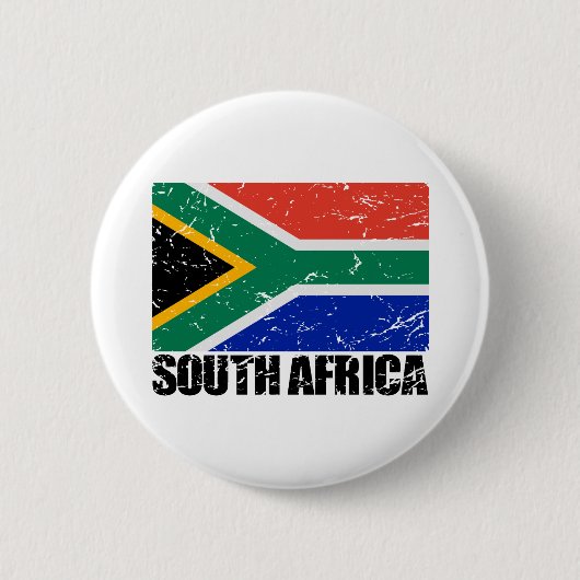 Vintage Flagge Südafrikas Button (Vorderseite)