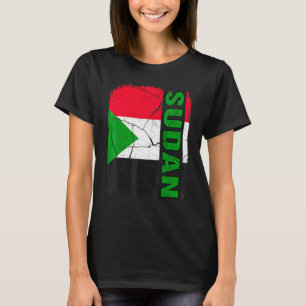 Vintage-Flagge Sudans Stolz Sudan Wurzeln Erbe T-Shirt