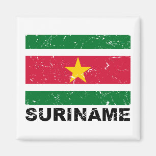 Vintage Flagge Surinams Magnet