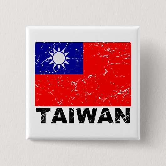 Vintage Flagge Taiwans Button (Vorderseite)