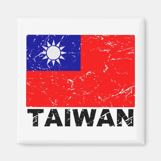 Vintage Flagge Taiwans Magnet (Vorne)