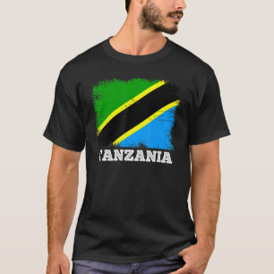 Vintage Flagge Tansanias Länderrückenflagge Tansan T-Shirt