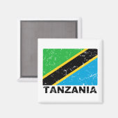 Vintage Flagge Tansanias Magnet (Vorderseite/Rückseite)