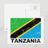 Vintage Flagge Tansanias Postkarte (Vorne/Hinten)