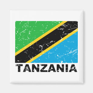 Vintage Flagge Tanzanias Magnet