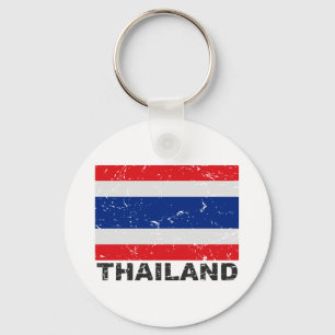 Vintage Flagge Thailands Schlüsselanhänger