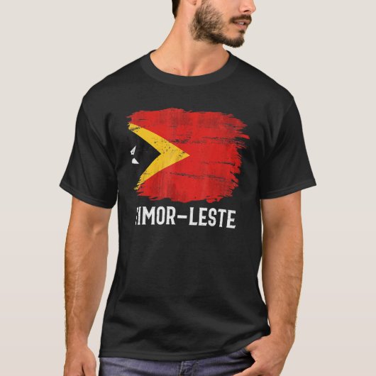 Vintage Flagge Timor-Lestes T-Shirt (Vorderseite)