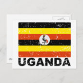 Vintage Flagge Ugandas Postkarte (Vorne/Hinten)