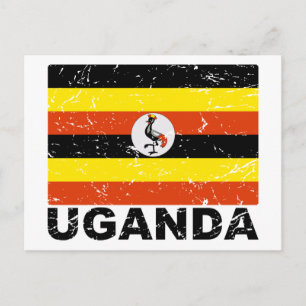 Vintage Flagge Ugandas Postkarte