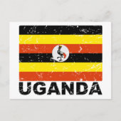 Vintage Flagge Ugandas Postkarte (Vorderseite)