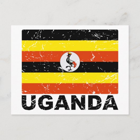 Vintage Flagge Ugandas Postkarte (Vorderseite)