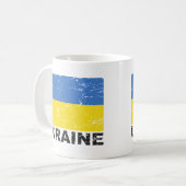 Vintage Flagge Ukraine Kaffeetasse (Vorderseite Links)