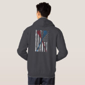 Vintage Flagge und Lacrosse Hoodie (Schwarz voll)