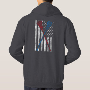 Vintage Flagge und Lacrosse Hoodie