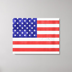 Vintage Flagge United Staaten Wrapped Canvas Leinwanddruck