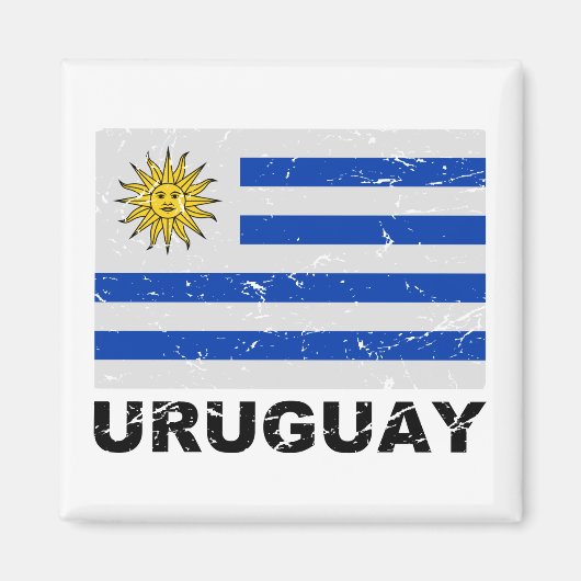 Vintage Flagge Uruguays Magnet (Vorne)