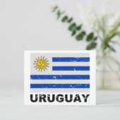 Vintage Flagge Uruguays Postkarte (Stehend Vorderseite)