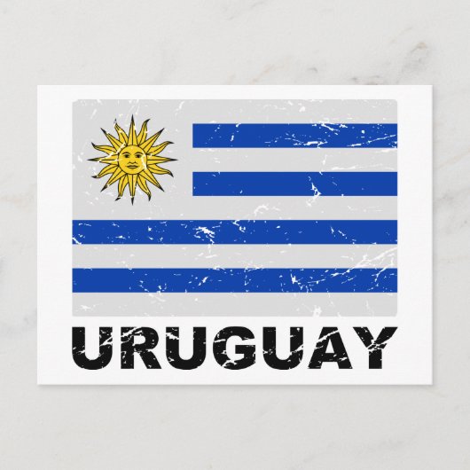 Vintage Flagge Uruguays Postkarte (Vorderseite)