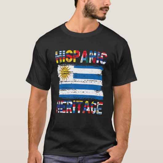 Vintage Flagge Uruguays Pride Hispanic Heri T-Shirt (Vorderseite)