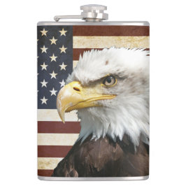 Vintage Flagge US USA mit amerikanischer Flachmann