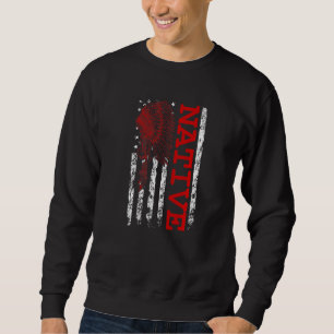 Vintage Flagge USA am Indianertag Sweatshirt
