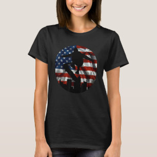 Vintage Flagge USA Skateboarding Fan Skateboarder T-Shirt
