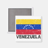 Vintage Flagge Venezuelas Magnet (Vorderseite/Rückseite)