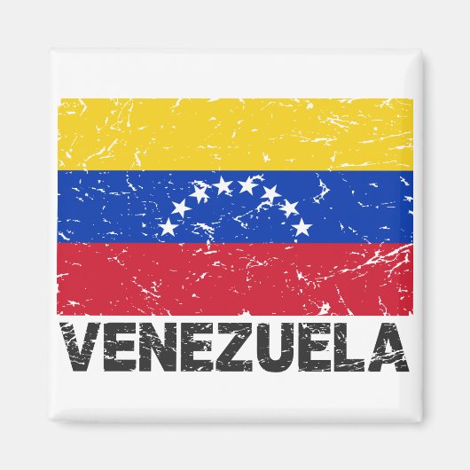 Vintage Flagge Venezuelas Magnet (Vorne)