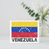 Vintage Flagge Venezuelas Postkarte (Stehend Vorderseite)