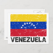 Vintage Flagge Venezuelas Postkarte (Vorne/Hinten)