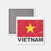 Vintage Flagge Vietnams Magnet (Vorderseite/Rückseite)