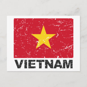 Vintage Flagge Vietnams Postkarte