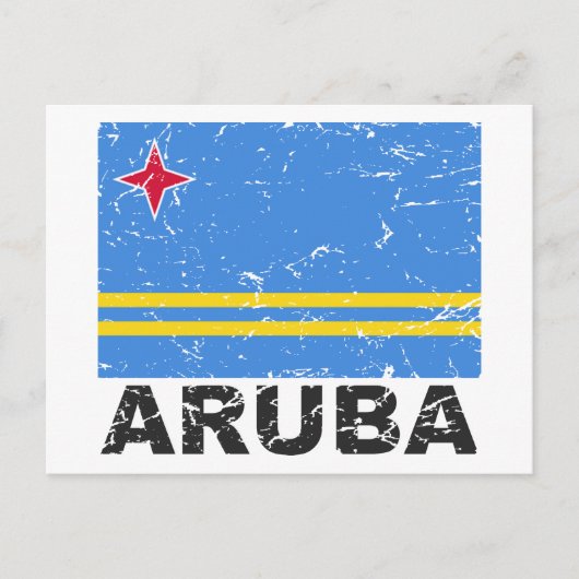 Vintage Flagge von Aruba Postkarte (Vorderseite)