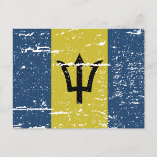 Vintage-Flagge von Barbados Postkarte
