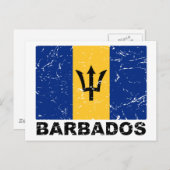 Vintage Flagge von Barbados Postkarte (Vorne/Hinten)