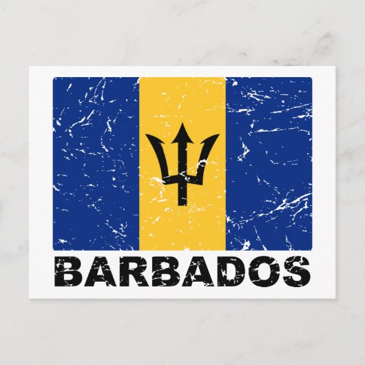 Vintage Flagge von Barbados Postkarte (Vorderseite)