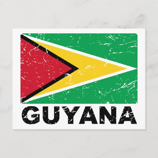 Vintage Flagge von Guyana Postkarte (Vorderseite)