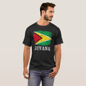 Vintage Flagge von Guyana T-Shirt (Vorne ganz)