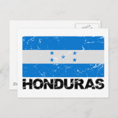 Vintage Flagge von Honduras Postkarte (Vorne/Hinten)