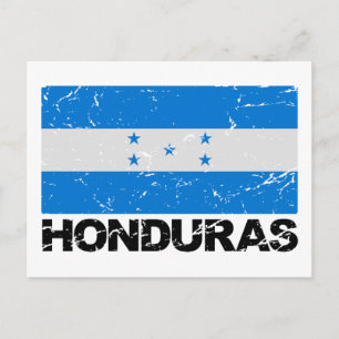Vintage Flagge von Honduras Postkarte