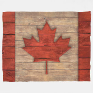 Vintage Flagge von Kanada beunruhigte hölzernen Fleecedecke