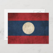 Vintage Flagge von Laos Postkarte (Vorne/Hinten)