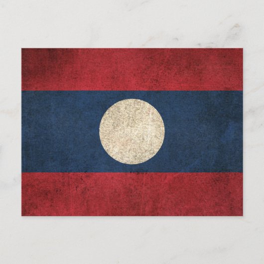 Vintage Flagge von Laos Postkarte (Vorderseite)