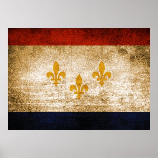 Vintage Flagge von New Orleans Poster (Vorne)