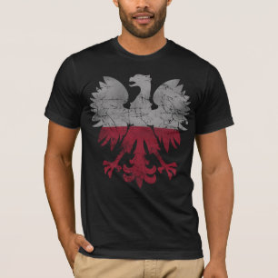 Vintage-Flagge von Polen Weißer Adler T-Shirt