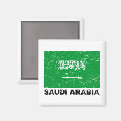 Vintage Flagge von Saudia Arabia Magnet (Vorderseite/Rückseite)