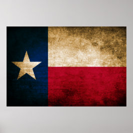 Vintage Flagge von Texas Poster
