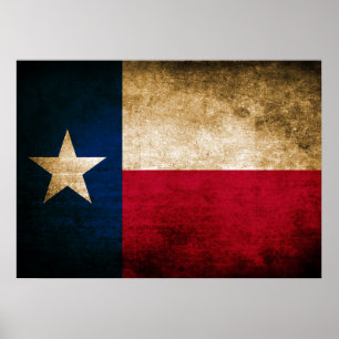 Vintage Flagge von Texas Poster