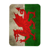 Vintage Flagge Wales Magnet (Vertikal)