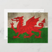 Vintage Flagge Wales Postkarte (Vorne/Hinten)